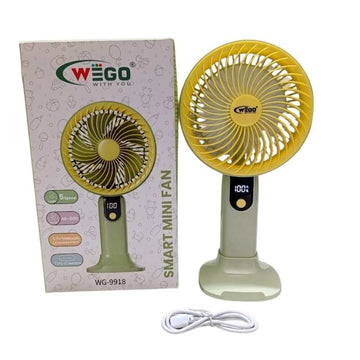 WEGO Smart Fan WG-9918 – Portable Rechargeable USB Fan with Digital Display
