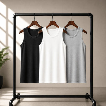 Ribbed Tank (pack of 3) 220 GSM - Organic Cotton